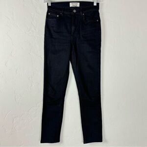 Reformation Jeans Denim Dark Wash Solid Black‎ Skinny High Rise Cotton Stretch